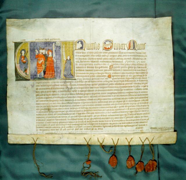 Annemarie Fenzl: "Die Ablassurkunde von 1339 ist ein schönes Beispiel für den Avignonensischen Dekorationsstil, welche in der ersten Hälfte des 14. Jahrhunderts seine Blütezeit erlebte."  | Foto: Diözesanarchiv Wien