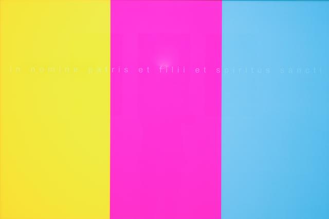 Yellow – Magenta – Cyan. Beitrag von Franz Sattler für den 2011 von Philipp Harnoncourt initiierten Wettbewerb „Trinität“.