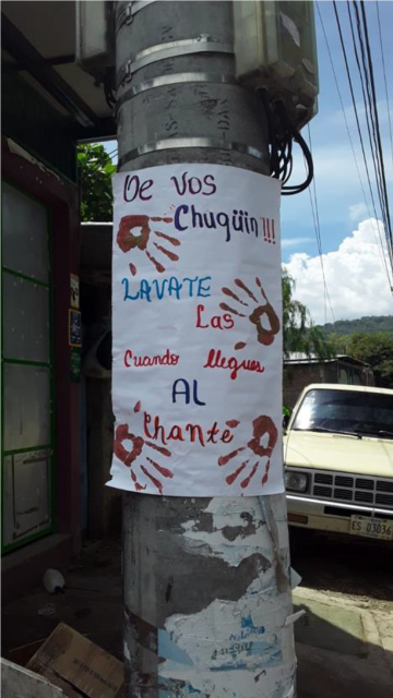 In Nicaragua versuchen private Plakate auf Maßnahmen gegen das Virus aufmerksam zu machen – hier aufs Hände-waschen.