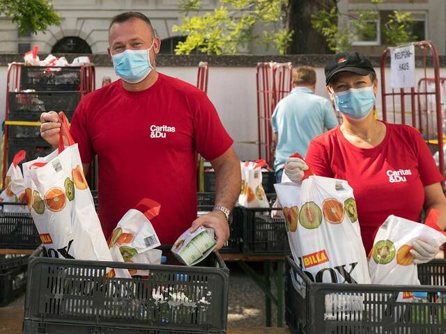 Le+O hilft. Lebensmittelausgabe in Corona-Zeiten. | Foto: Caritas