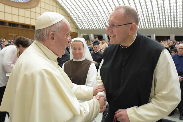 Pater Karl Wallner bei Papst Franziskus im Vatikan | Foto: Missio