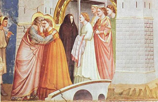 Begegnung Joachims und Annas an der Goldenen Pforte von Giotto (di Bondone) | Foto: wikipedia / gemeinfrei