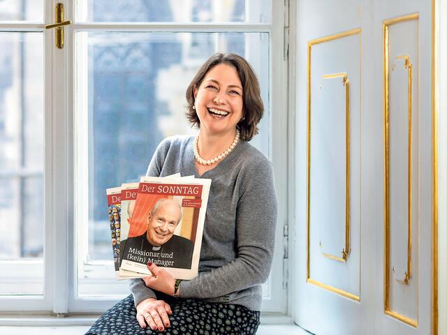 Sophie Lauringer (49) ist neue Chefredakteurin von der Wiener Kirchenzeitung "Der Sonntag". | Foto: Erzdiözese Wien / Stephan Schoenlaub