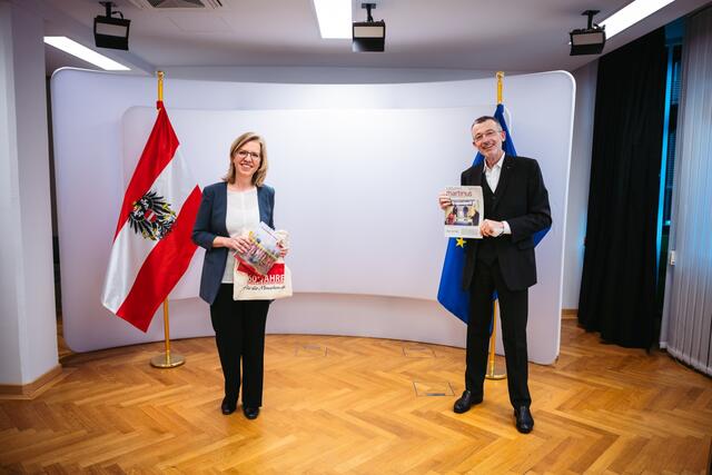 Bundesmisterin Leonore Gewessler, Franz Josef Rupprecht 
| Martinus Burgenland | Foto: Cajetan Perwein/BMK