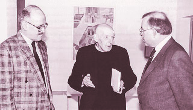 Oswald von Nell-Breuning (Bildmitte im Gespräch), war ein deutscher römisch-katholischer Theologe und gilt für den deutschen Sprachraum als „Nestor“ der Katholischen 
Soziallehre. | Foto: Archiv