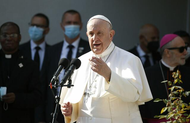 Papst Franziskus wandte sich bei seinem Slowakei-Besuch an die 
Vertreter der Ökumene. | Foto: KNA
