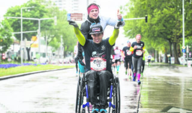 Beim „Wings for Life“- Benefizlauf engagiert er sich für die Rückenmarks-Forschung (hier der Lauf im Jahr 2019). | Foto: Foto: Philipp Greindl