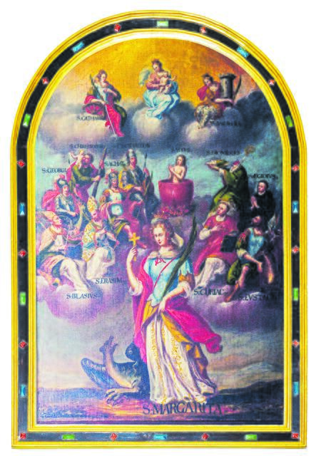 Margareta und die Vierzehn Nothelfer (Gemälde aus der Michaelskirche in Feldkirch-Tisis). | Foto: Vorarlberg Museum