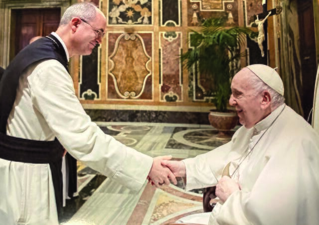Für Abt Pius Maurer vom Stift Lilienfeld war die Begegnung mit Papst Franziskus im Rahmen des Generalkapitels der Zisterzienser ein Höhepunkt des Rom-Aufenthalts. | Foto: Homepage des Stiftes Lilienfeld