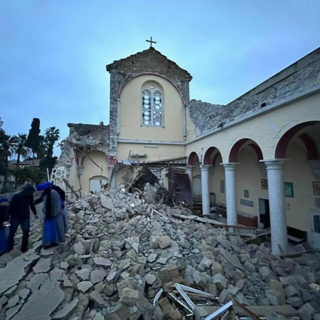Eingestürzte Kirche in der türkischen Stadt Iskenderun. | Foto: Missio Österreich