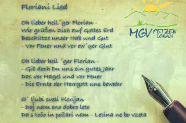 Im Raum Bleiburg gehen die Sänger des MGV Petzen/Loibach von Haus zu Haus, überbringen den Segen des hl. Florian und schenken den Einwohner:innen selbstgemachte Kreuze, welche aus den gesegneten Palmbuschen des aktuellen Jahres gemacht werden. | Foto: MGV Petzen/Loibach
