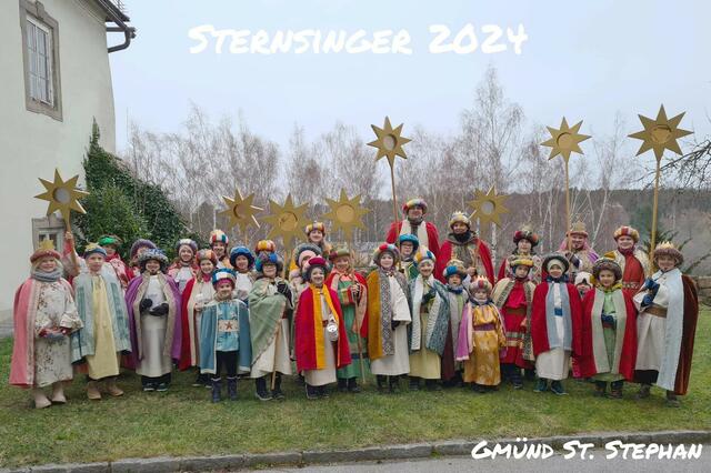 So viele Sternsinger von ganz jungen bis zu erwachsenen Königen waren heuer in der Pfarre Gmünd St. Stephan für einen guten Zweck 2 Tage lang unterwegs. Die Pfarre bedankt sich für den fleißigen Einsatz. | Foto: zVg