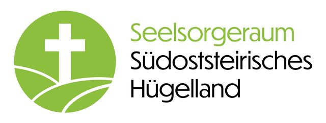 Das kreisförmige Logo drückt Zusammenhalten und Miteinander aus, die weißen Linien symbolisieren die hügelige Landschaft. In der Mitte steht das Kreuz für den gemeinsamen Glauben.