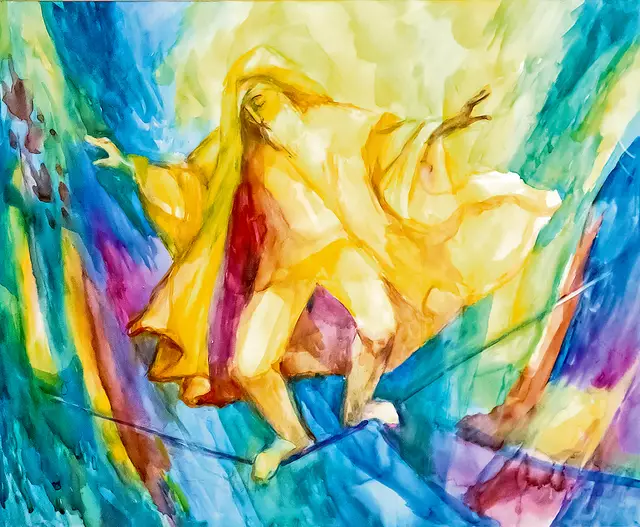 Tänzerische Leichtigkeit vermittelt dieses Bild von Sr. Basilia Gürth mit dem Titel „Tanzender Gott“. Ein geistliches Leben, das an einem solchen Gott Maß nimmt, macht neugierig.  | Foto: Neuhold