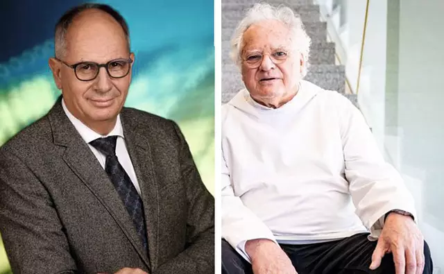 P. Johannes Pausch (re.) und Primar Rudolf Likar (li.) sprechen über altes Gesundheitswissen der Klöster. 
 | Foto: Furgler/ EuropaklosterGut Aich