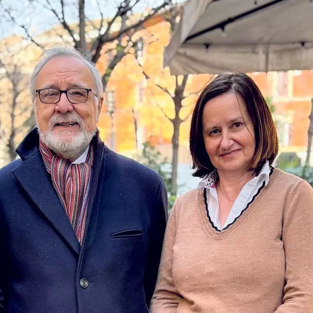 Marco Politi nach dem Gespräch mit Kirche bunt-Redakteurin Patricia Harant-Schagerl.  | Foto: Kirche bunt