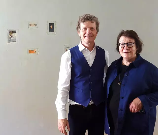 Kurator Johannes Rauchenberger 
mit der Künstlerin Maaria Wirkkala
 | Foto: Tinni Wirkkala