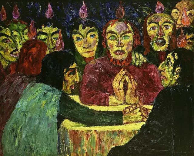Emil Nolde, Pfingsten, 1909, Öl auf Leinwand, Nationalgalerie, Staatliche Museen zu Berlin. | Foto: Nolde Stiftung Seebüll/bpk/Nationalgalerie, SMB/Jörg P. Anders