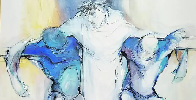 Jos Pirkner – Altarbild in der Kapelle des Krankenhauses Laas (Kärnten). 
 | Foto: Troyer