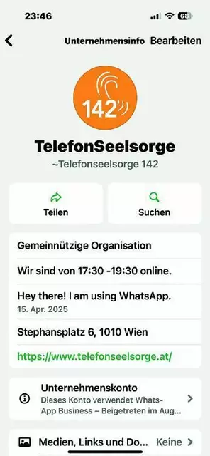 Die TelefonSeelsorge ist ab sofort auch über WhatsApp erreichbar.
 | Foto: Screenshot