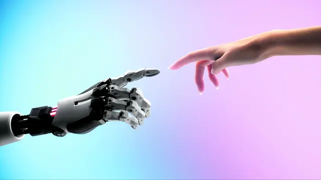 Das Bild erinnert an das berühmte Detail aus Michelangelos Fresko „Die Erschaffung Adams“ in der Sixtinischen Kapelle, wo sich die Zeigefinger von Gott und Adam beinahe berühren, um die Übertragung des göttlichen Lebenshauchs zu symbolisieren.  | Foto: ivanbaranov - adobe.stock.com