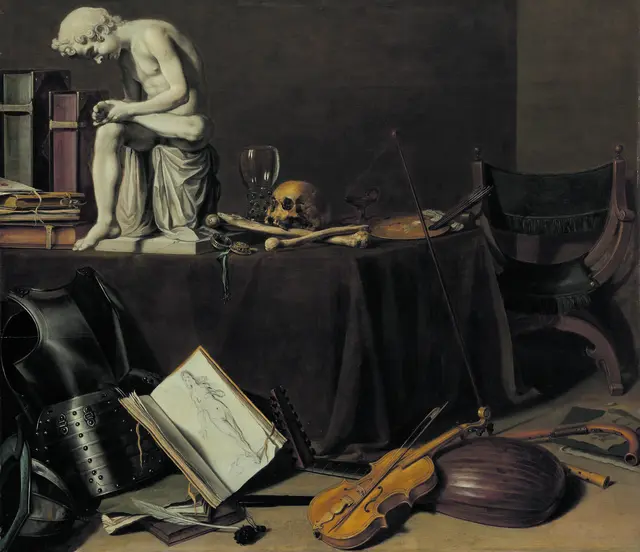 Pieter Claesz: „Vanitas-Stillleben mit Spinario“ (1628). Zu sehen im Rijksmuseum in Amsterdam.
 | Foto: Wikiart / Lizenzfrei