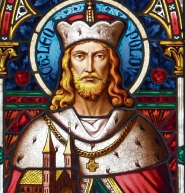 Buntglasfenster in der Stiftskirche Zwettl: Der heilige Leopold III., Markgraf von Österreich.
 | Foto: Wikimedia Commons / Eric Schilcher