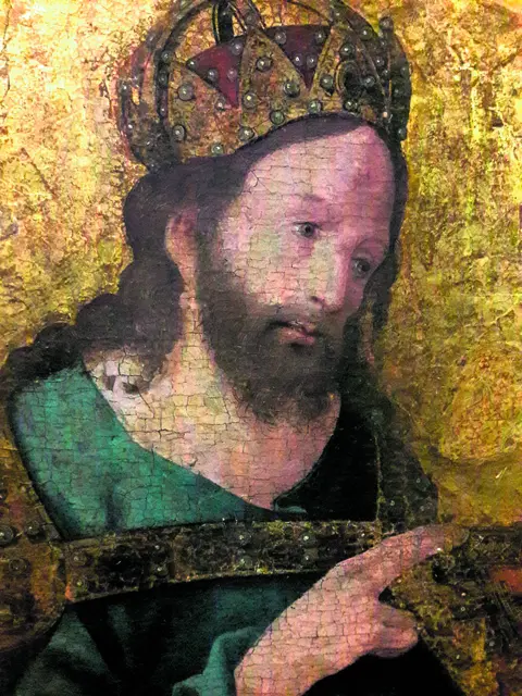 Das Hans von Kulmbach (1480–1522) zugeschriebene Werk „Christus Rex“ zeigt Jesus Christus mit einer Krone. Sein Blick ist mild: Kein Schreckensherrscher, sondern ein liebender und gerechter König. | Foto:  Wikimedia Commons / Nationalmuseum Warschau