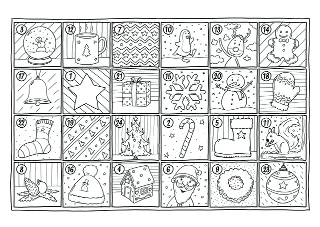 Dein Adventkalender zum Ausmalen. | Foto: singmuang - stock.adobe.com