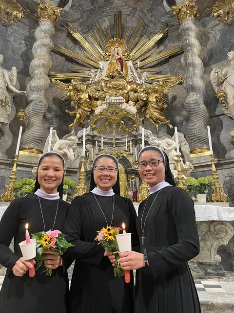 Theresa Nguyen, Maria Tran und Maria Dau (von links) stammen aus Vietnam und leben als Klostergemeinschaft in Graz-Mariatrost. | Foto: Finster