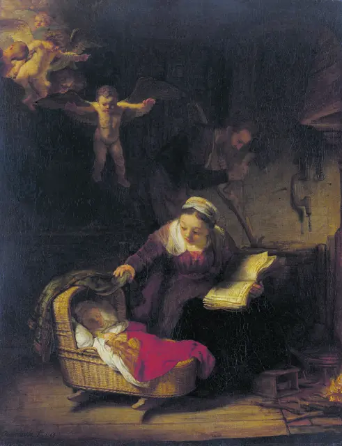 Harmensz van Rijn Rembrandt: Die Heilige Familie mit Engeln.
 | Foto: Wikimedia Commons