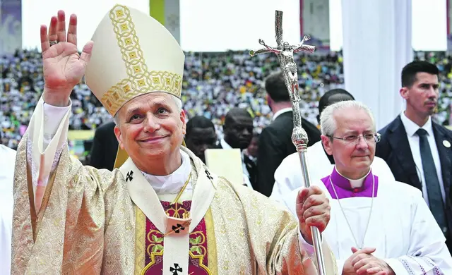 Papst Leo XIV. bei einem Gottesdienst am 23. April im Stadion von Malabo, Äquatorialguinea.
 | Foto: Romano Siciliani/KNA