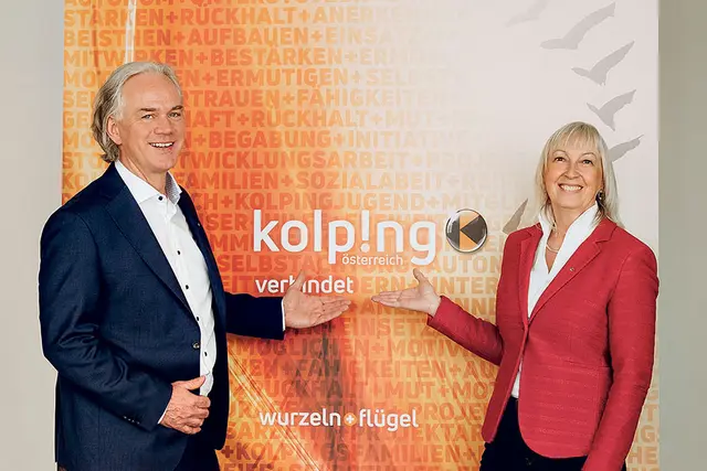 Wolfgang Engelmaier und Christine Leopold. | Foto: Kolping Österreich / Evelyn Binder