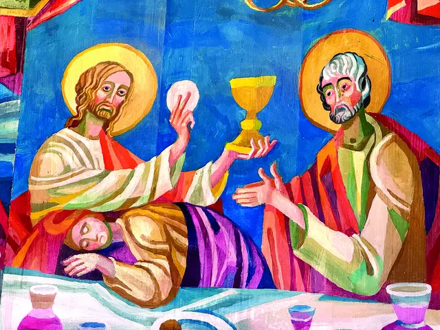 Der bekannte Künstler Franz Weiß hat das Altarbild gestaltet – alles dreht sich um Ostern. | Foto: Slouk