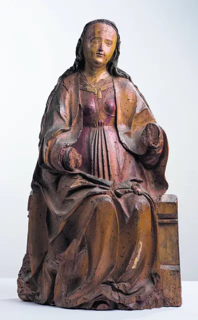 Madonna mit Fassungsresten, um 1510/20. Pfarrkirche Gerersdorf. | Foto: Museum am Dom/Seebacher