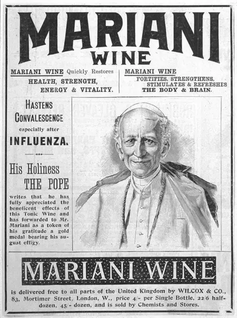 Papst Leo XIII. fungierte als Werbe-Testimonial für die Koka-Wein-Marke Vin Mariani.
 | Foto: Wikimedia