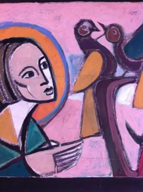 Mit diesem Bild Herferts wurde die Ausstellung im Bildungshaus St. Hippolyt "Glaube - Kunst - Können" zum 90. Geburtstag Robert Herferts angekündigt. | Foto: Bildungshaus St. Hippolyt