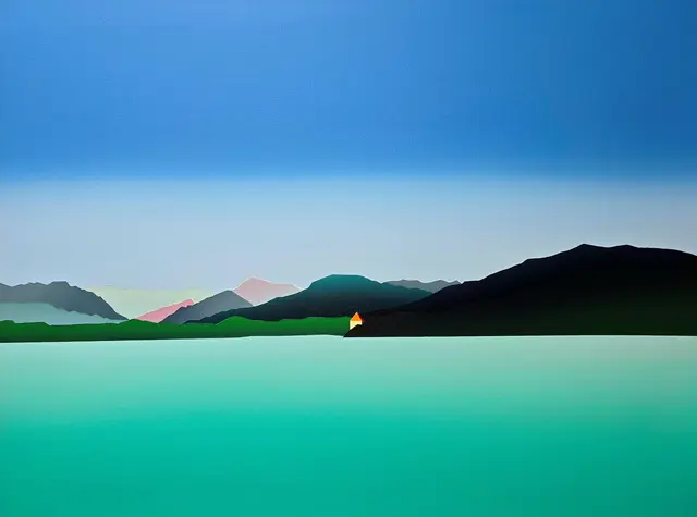 Lewis Blake, „Sommer am Wörthersee“ (2026). Das Gemälde des australischen Künstlers kann mit 49 weiteren Kunstwerken im Rahmen der Charity-Kunstauktion der Salvatorianer online ersteigert werden.
 | Foto: Charity-Kunstauktion