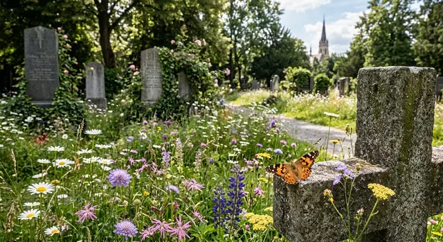Österreich zählt über 30.000 Tierarten – am Grazer Zentralfriedhof bekommen einige davon durch das Anlegen von Wildblumenwiesen auf Freiflächen mehr Raum zum Leben.	 | Foto: Das Foto ist KI‑generiert mit Google Gemini und dient als Symbolbild