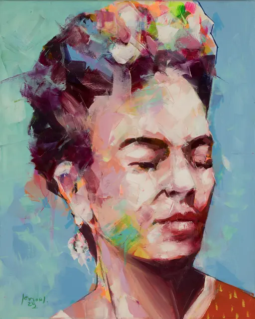 Jerson Jeminez, „Frida Kahlo“ (2025). | Foto: Charity-Kunstauktion