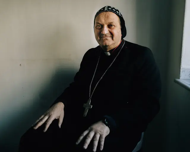ater Jacques Mourad, Mitbegründer des Klosters Mar Moussa, wurde im Krieg entführt, kam frei und ist nun Erzbischof der syrisch-katholischen Kirche in Homs.  | Foto: Gautier/KNA 2024
