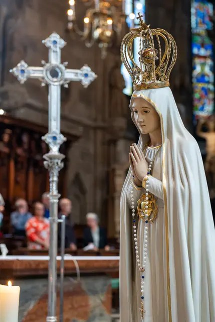 Die Fatimastatue ist das ikonische Zeichen der Gebetsgemeinschaft RSK. | Foto: Franz Josef Rupprecht