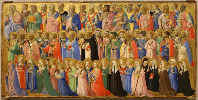 Die katholische Kirche kennt viele Heilige beim Namen. Die meisten Heiligen seien jedoch unbekannt, ist der Theologe und SONNTAGSBLATT-„Festprofi“ Karl Veitschegger überzeugt | Foto: „Die Vorläufer Christi, Patriarchen und Propheten, mit den Märtyrern und Jungfrauen“, Gemälde von Fra Angelico (ca. 1424)/wmc, geralt/pixabay