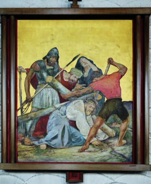 Ohne die Liebe
sind wir uns selbst zur Last,
durch die Liebe
tragen wir einander.

Hl. Aurelius Augustinus, Bischof von Hippo Regius (354-430) | Foto: Jesus fällt unter der Last des Kreuzes (3. Kreuzwegstation von A. Brusenbauch, um 1935, Pfarrkirche St. Pölten-Spratzern)  Foto: nnn